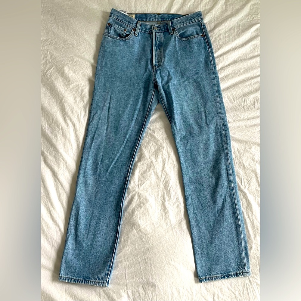 Levis 501 jeans - waist 29 length 30 - medium wash - blue denim.